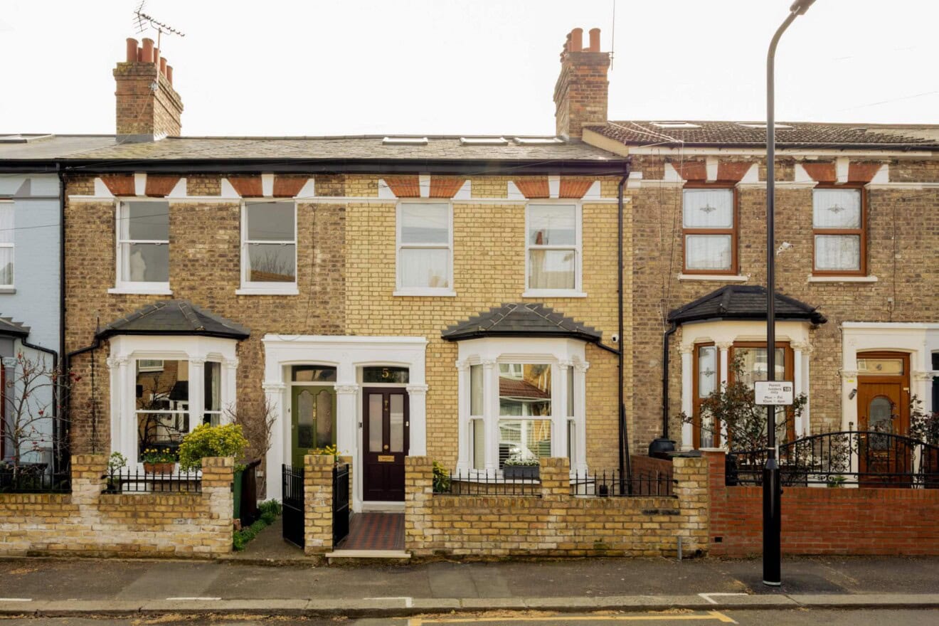 Charming Victorian terraced houses on Ravenswood Road in Walthamstow Village, London E17.
